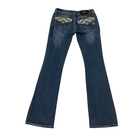 Miss Me Women’s Boot Cut Jeans Size 27 Blue Embellished Pockets - Picture 1 of 10